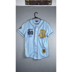 Black Pike Shirt Mens Small Blue Keep It Hundred Teddy Bear Jersey Baseball